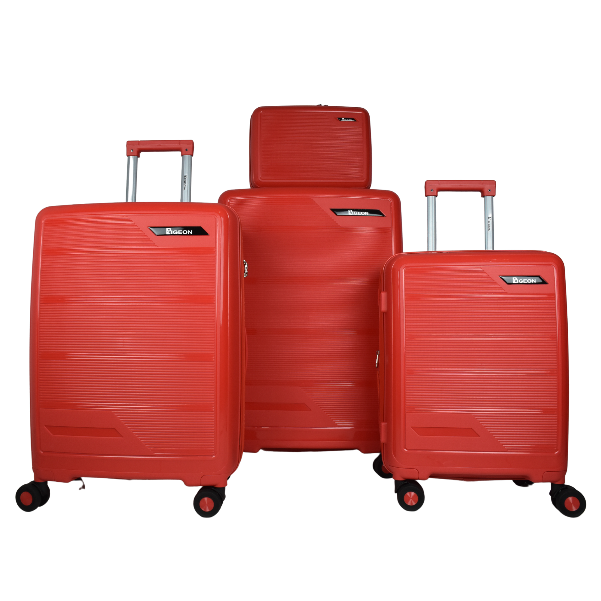 PIGEON  hard shell trolley case set of 3+1 unbreakable PP