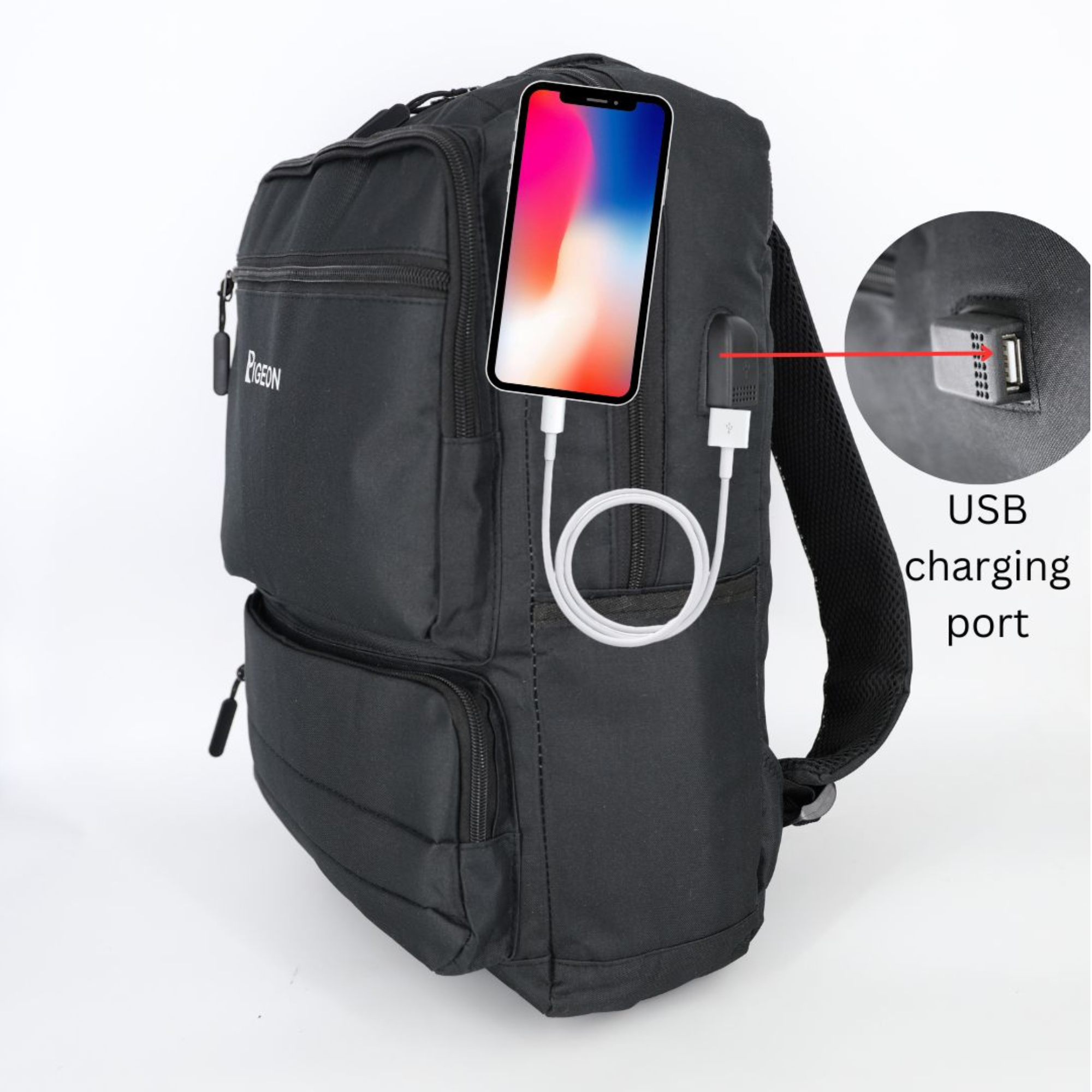pigeon multi 4 zipper backpack