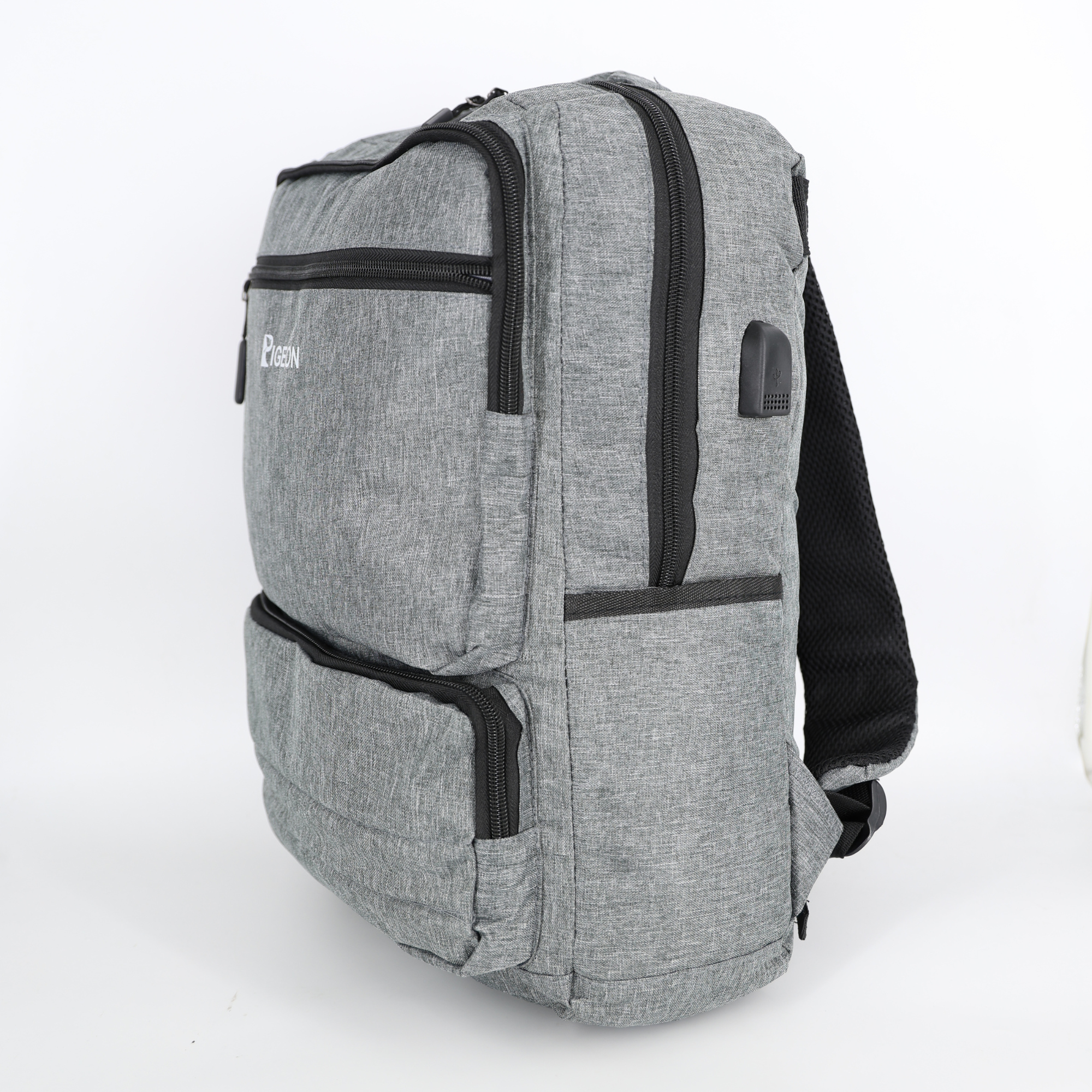 PIGEON Laptob Backpack for Business with 4 external zippers and USB port