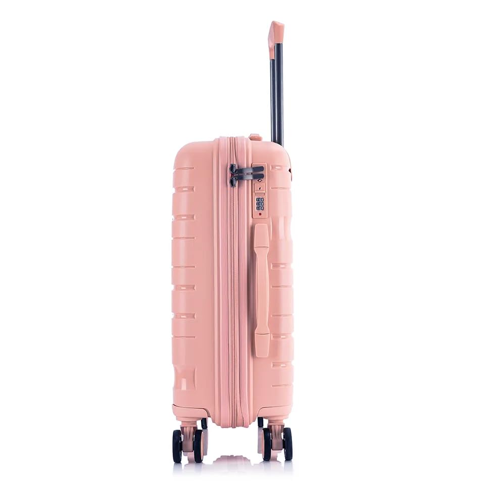 Pigeon Hard Shell Luggage Set - Airport Anti Theft TSA, Double Spinner (Set of 28"/24"/20"], Light Pink)