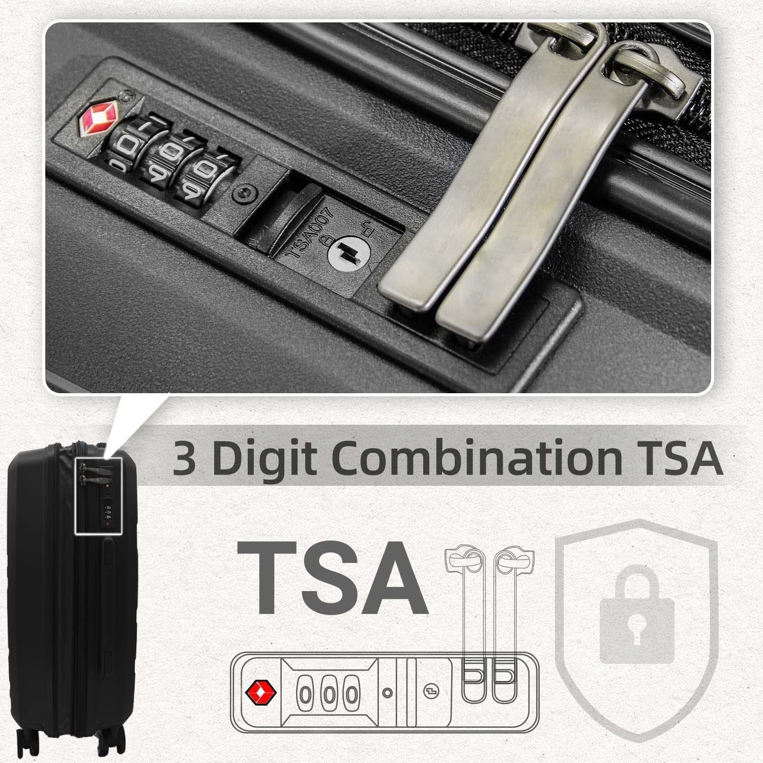 PIGEON New Luggage Set With Double Secure Zipper - Lightweight 9 Colors 3-Piece PP Luggage Sets, water resistant with 3 digit number Lock