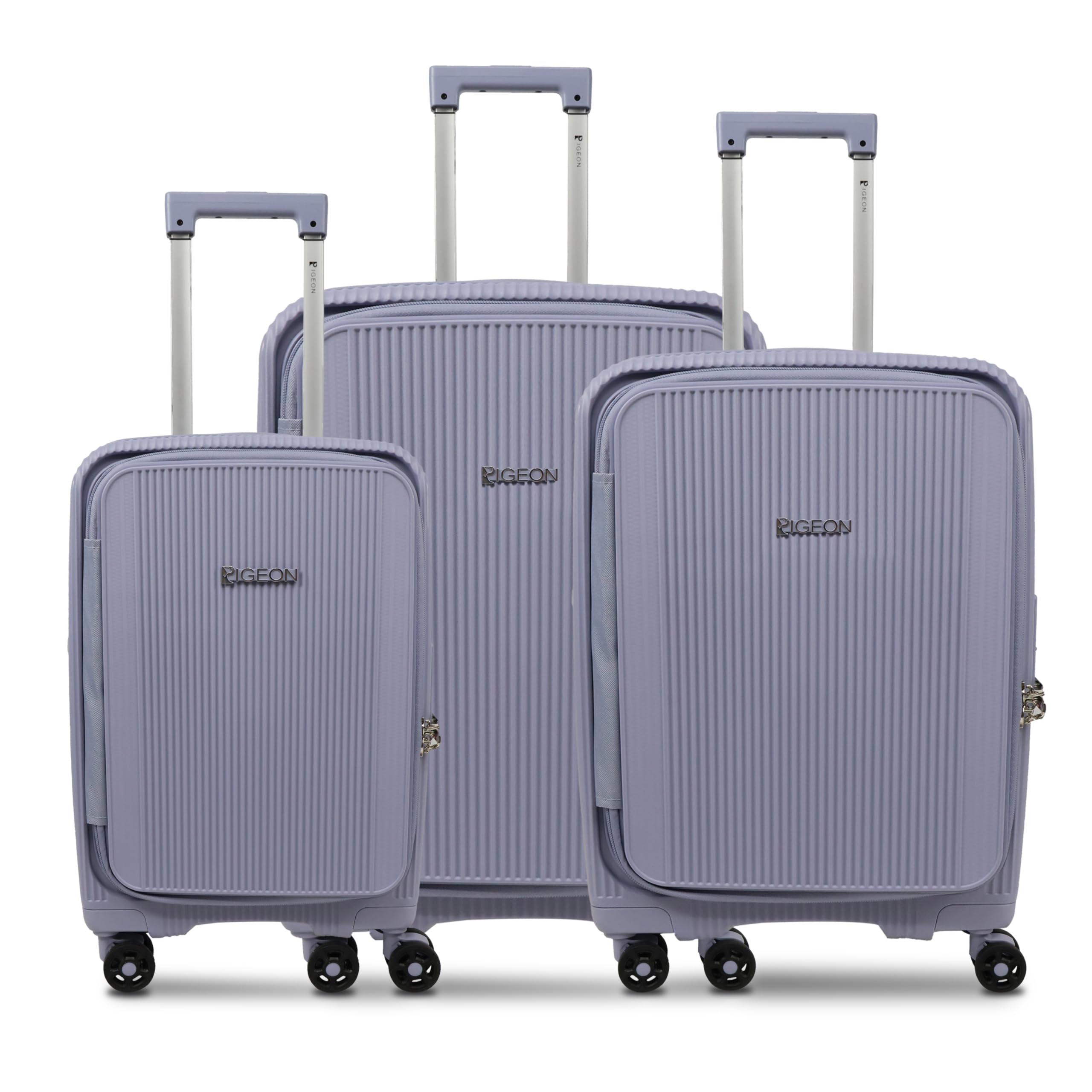 PIGEON LUGGAGE Suitcase Set Hardside PP, Waterproof, Unbreakable Shell (131013-SMART, Travel Purple, 20" (41L))