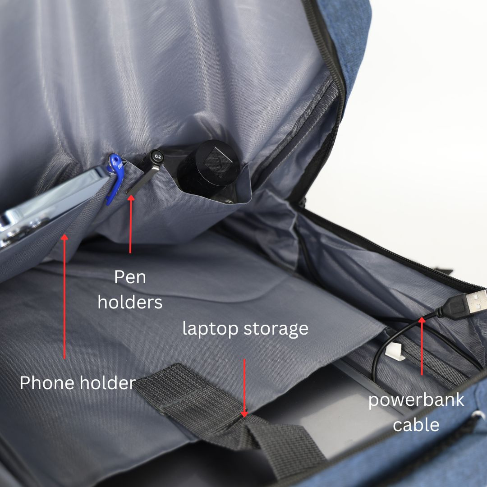 PIGEON Laptop Backpack for Business with USB port and Powerbank cable