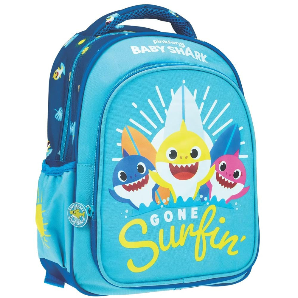 Backpack Baby Shark for Kids, School Bag Kindergarten Baby Shark Surfin 30 CM