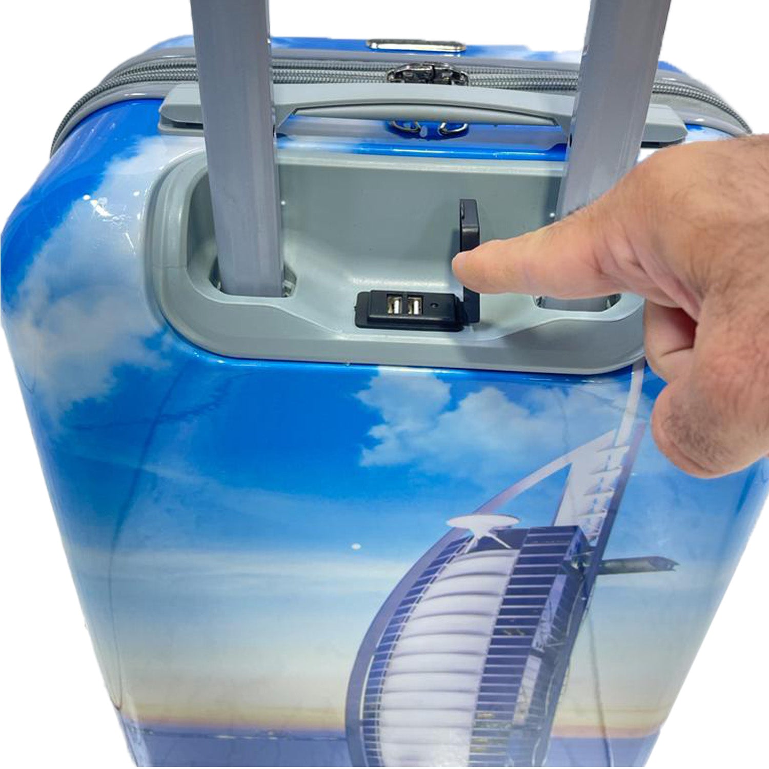 PIGEON Hard Shell Luggage Set With Double Spinner Wheel - Lightweight 3-Piece PC Luggage Sets, water resistant with USB Port