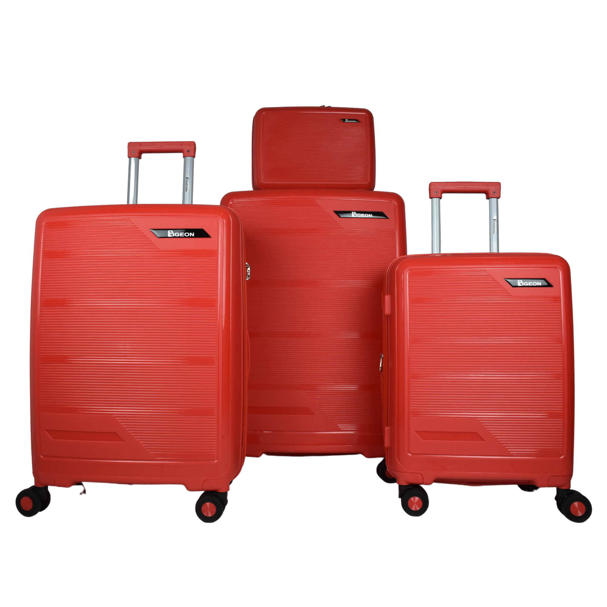 PIGEON  hard shell trolley case set of 3+1 unbreakable PP