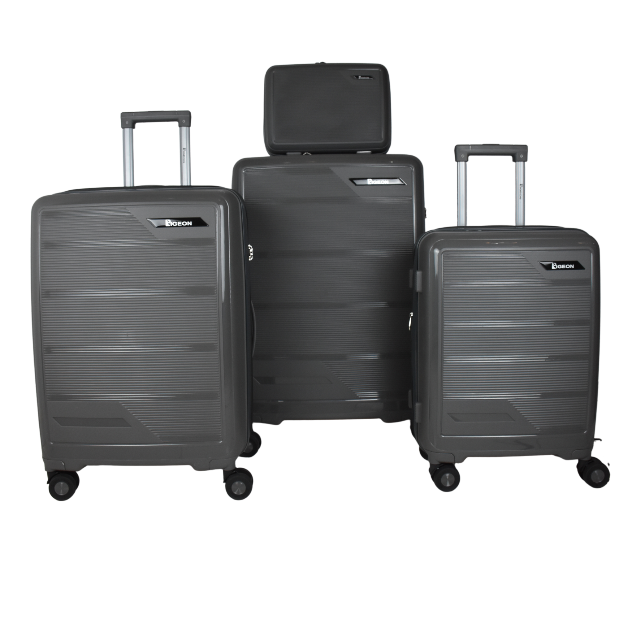 PIGEON  hard shell trolley case set of 3+1 unbreakable PP