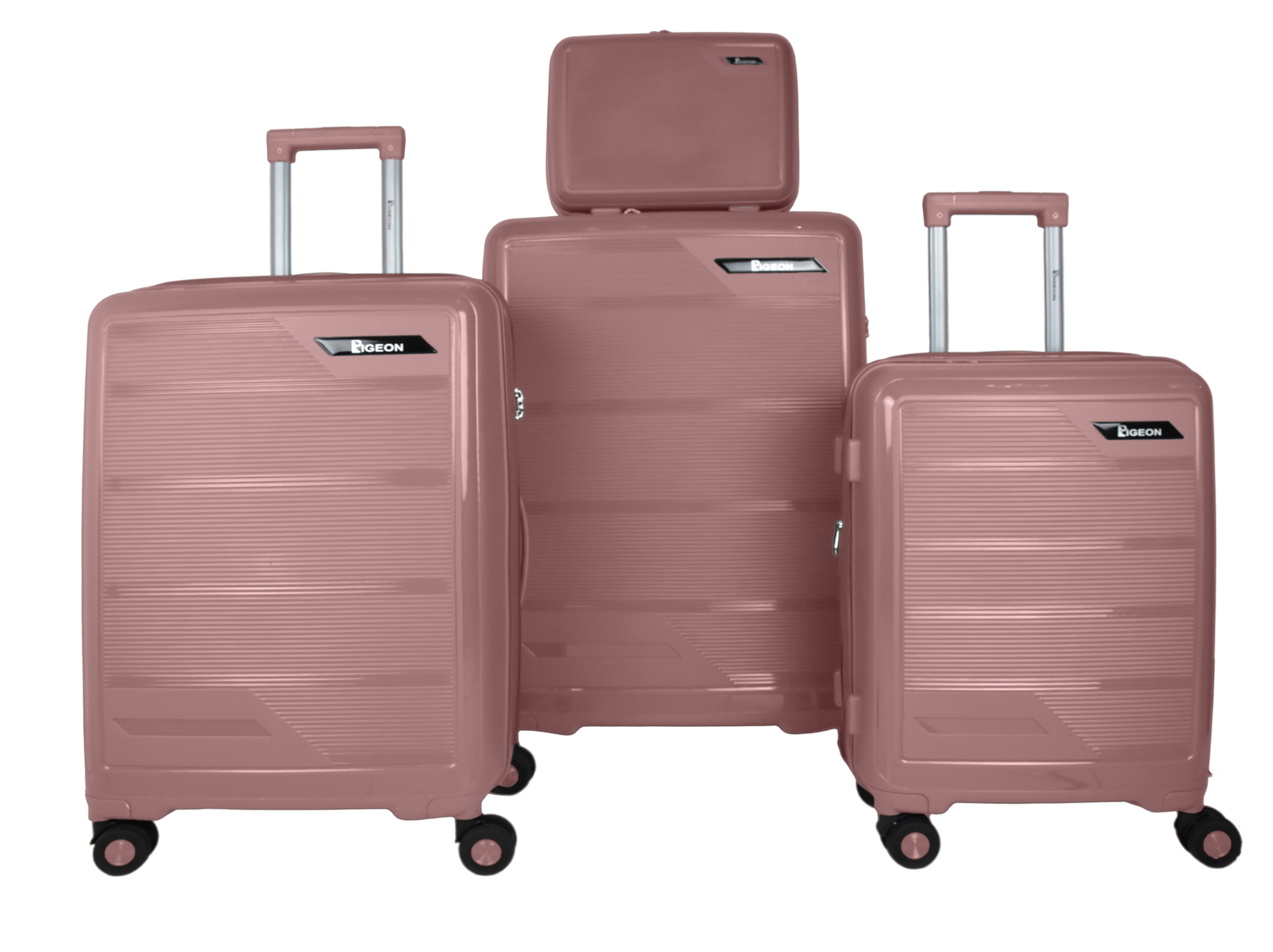 PIGEON  hard shell trolley case set of 3+1 unbreakable PP