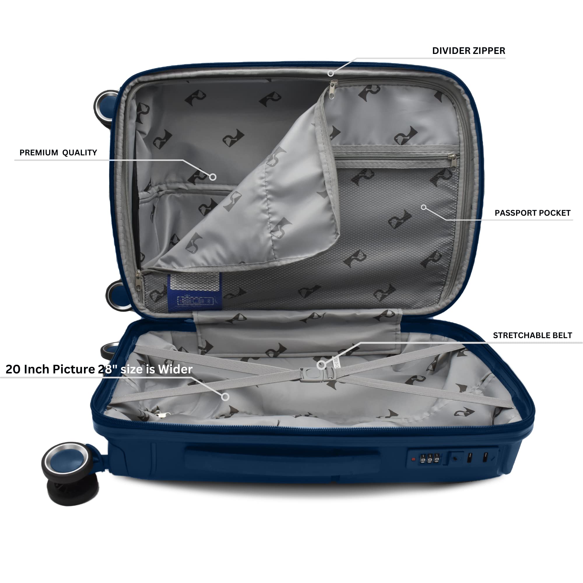 Pigeon hardshell trolley bag with double spinner wheels