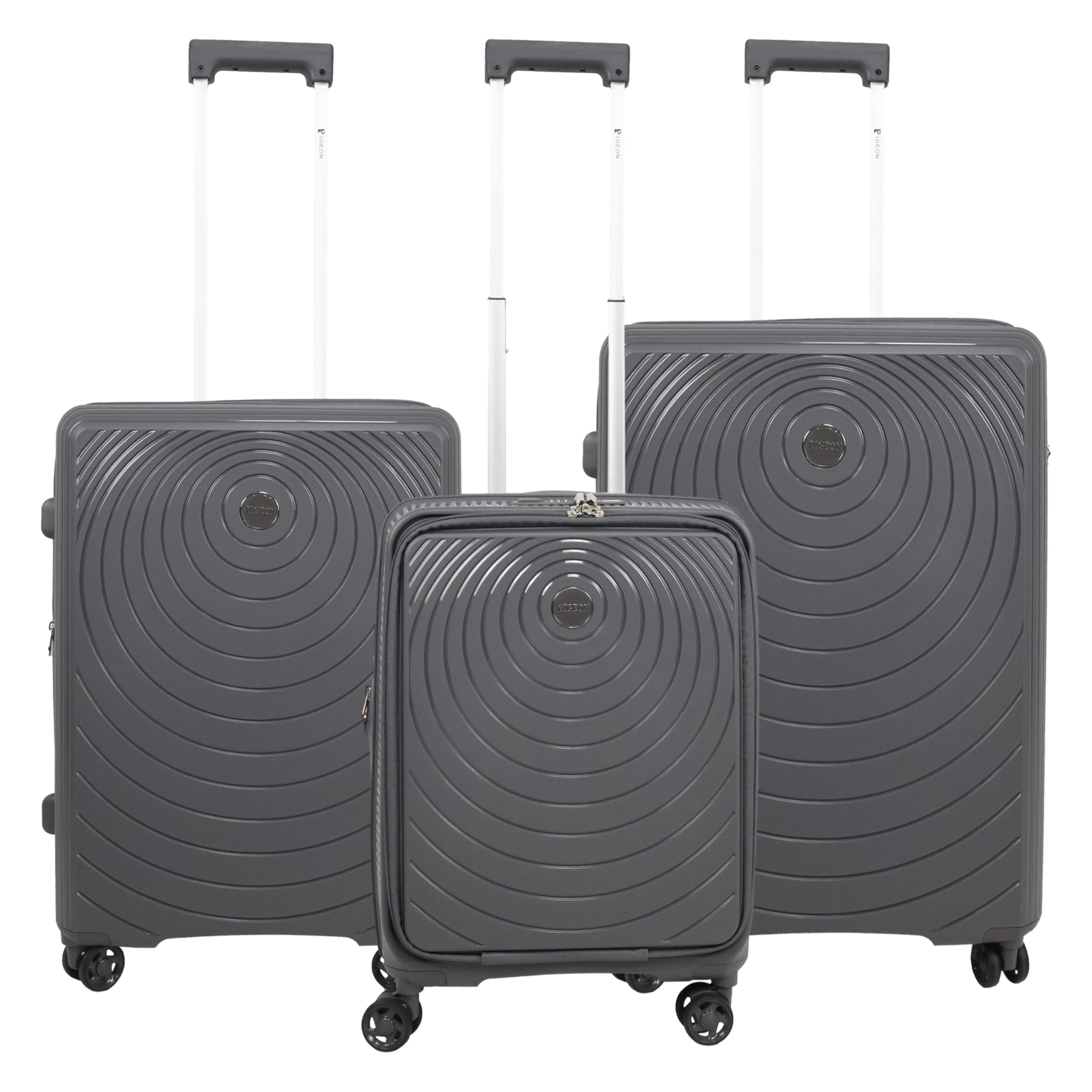 PIGEON Suitcase Set Of 3 Hardside Round Design PP, Waterproof, Unbreakable [28" 24" 20"]