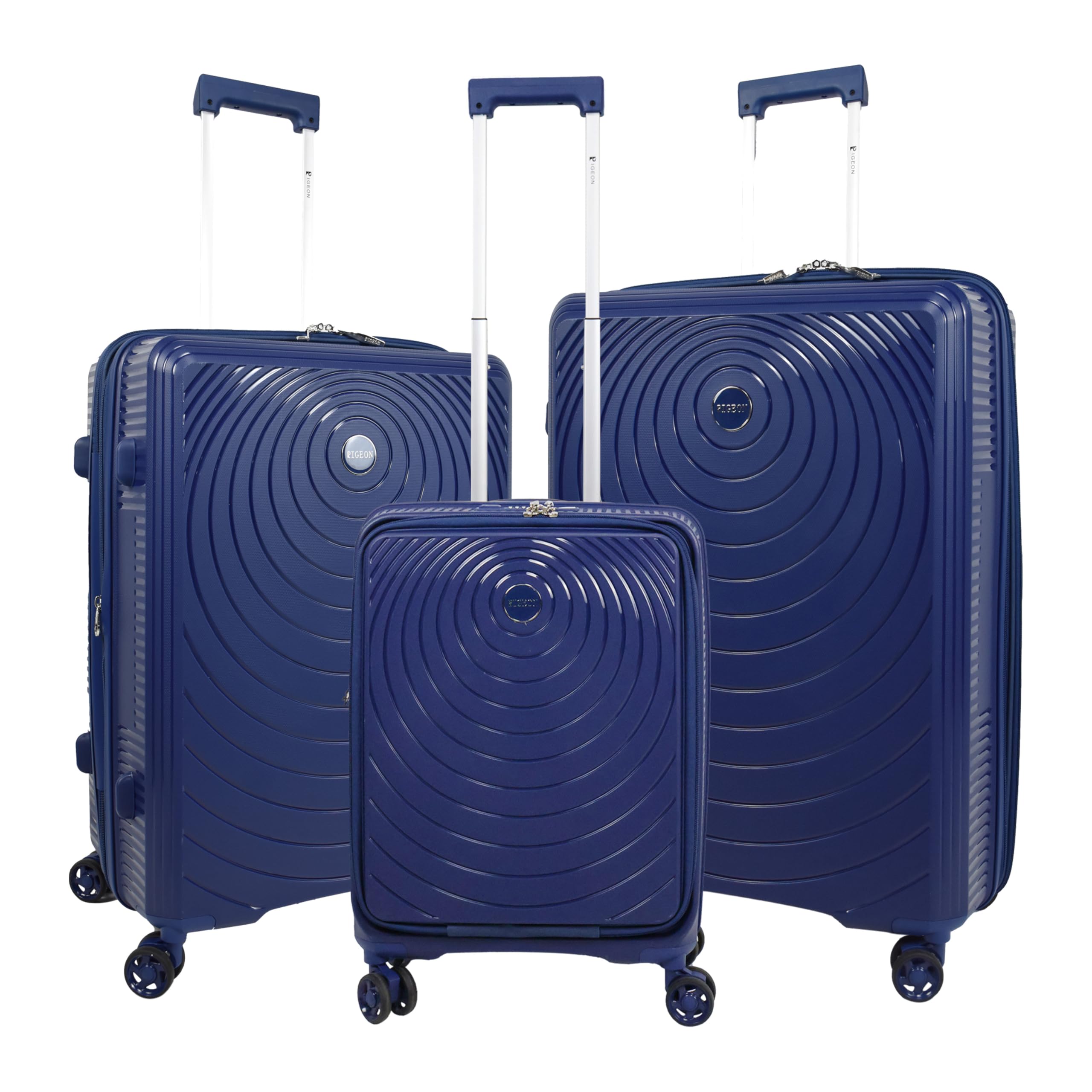 PIGEON Suitcase Set Of 3 Hardside Round Design PP, Waterproof, Unbreakable [28" 24" 20"]