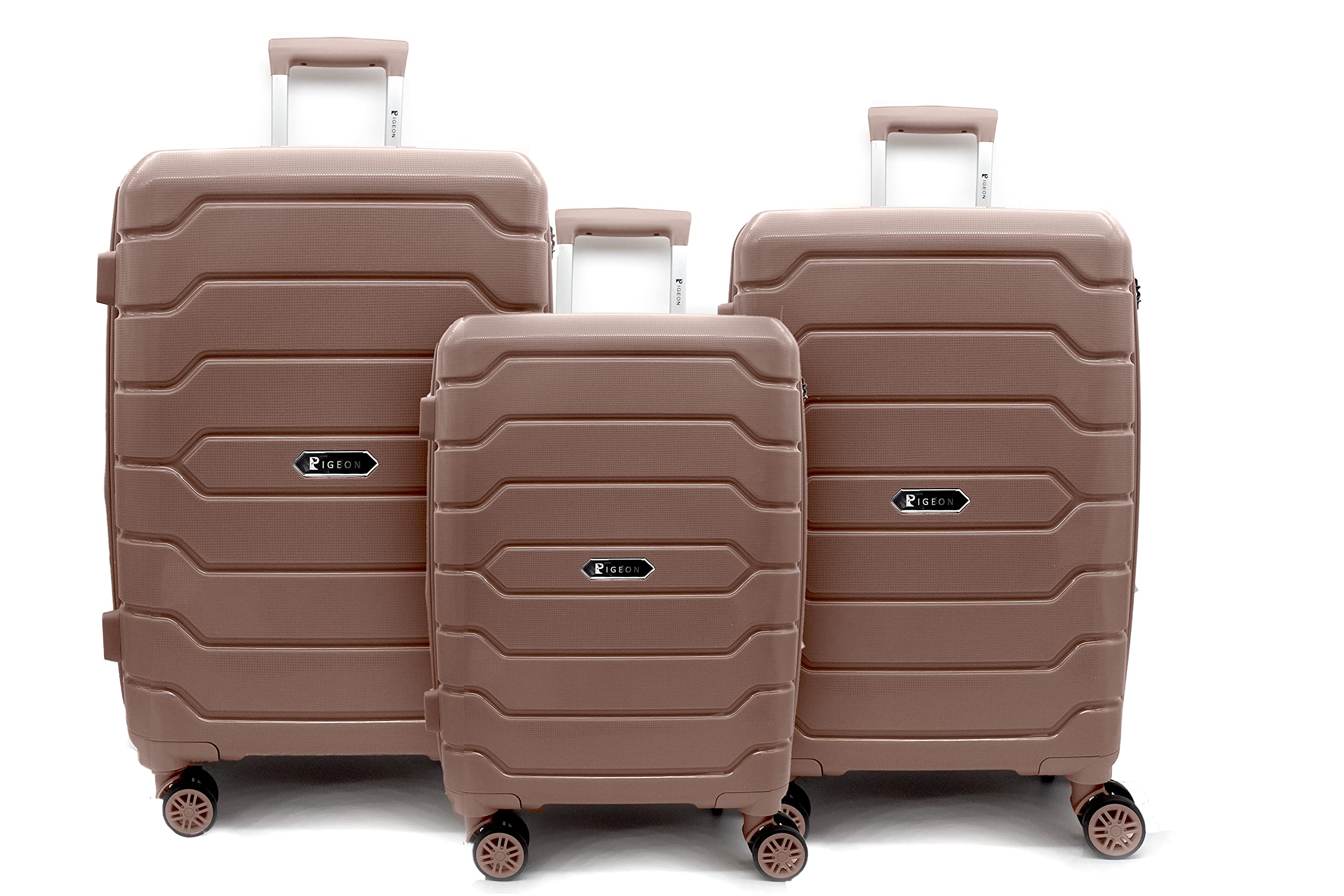 PIGEON Luggage Set of 3 Unbreakable - Expandable Lightweight PP Luggage Sets, water resistant with 3 digit number Lock