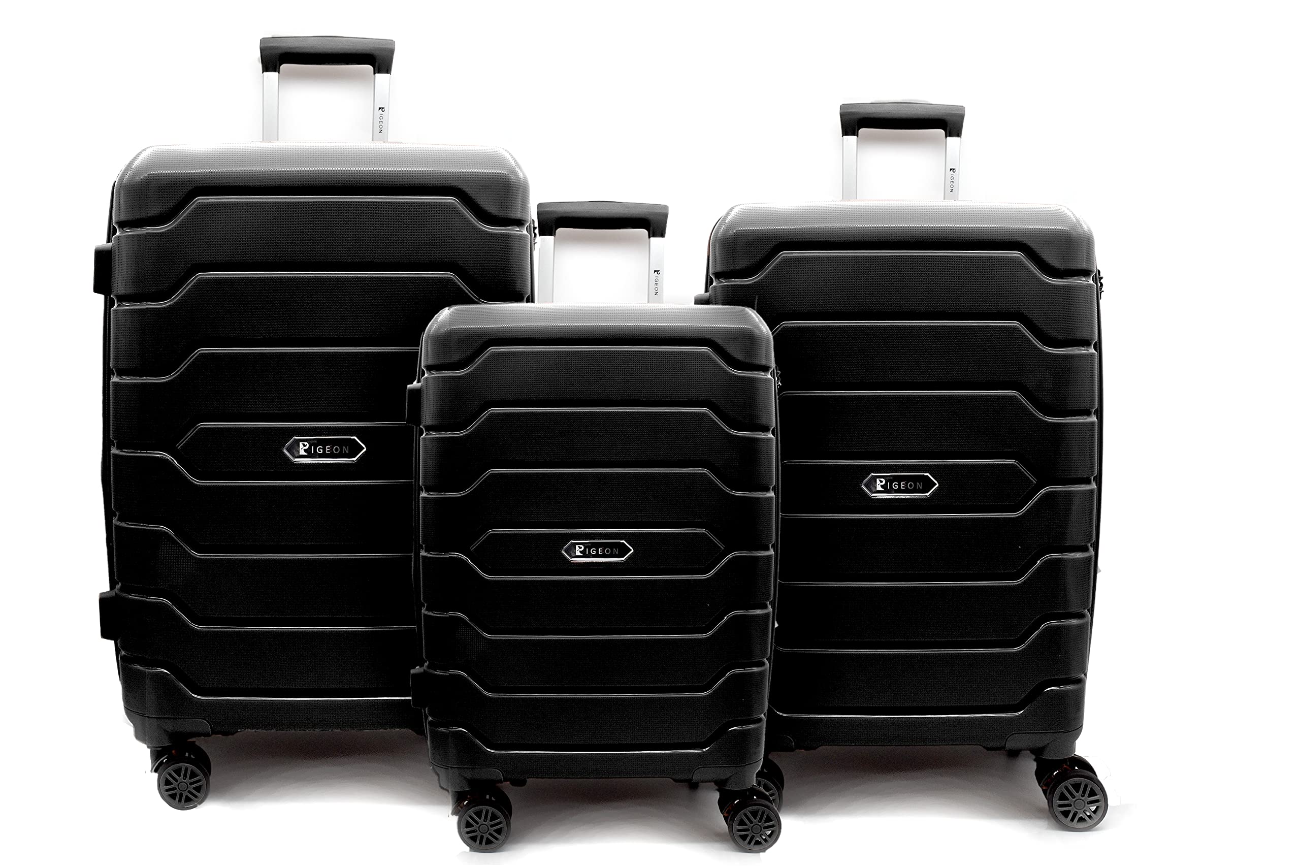 PIGEON Luggage Set of 3 Unbreakable - Expandable Lightweight PP Luggage Sets, water resistant with 3 digit number Lock