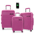 PIGEON New Luggage Set With USB Adaptor - Lightweight 5 Colors 3-Piece PP Luggage Sets, water resistant with 3 digit number Lock
